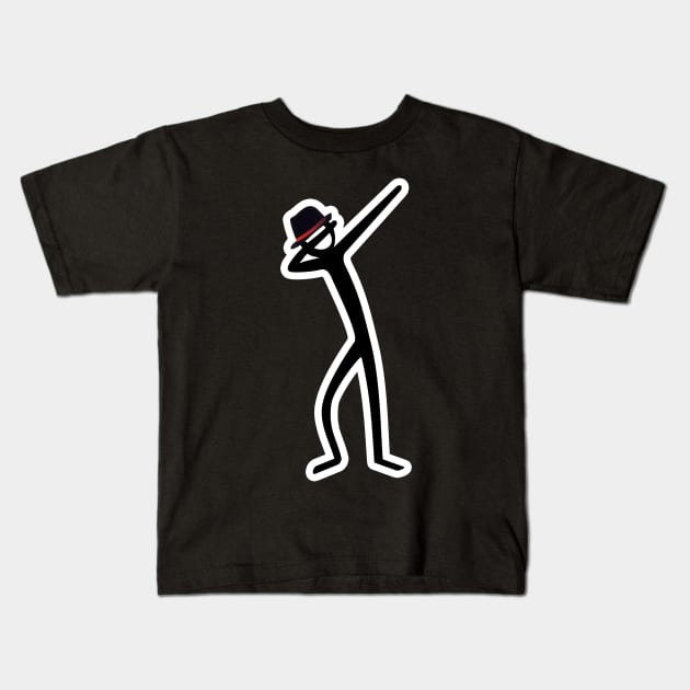 Dabbing Stick Figure - Gangster Hat Kids T-Shirt by EDDArt